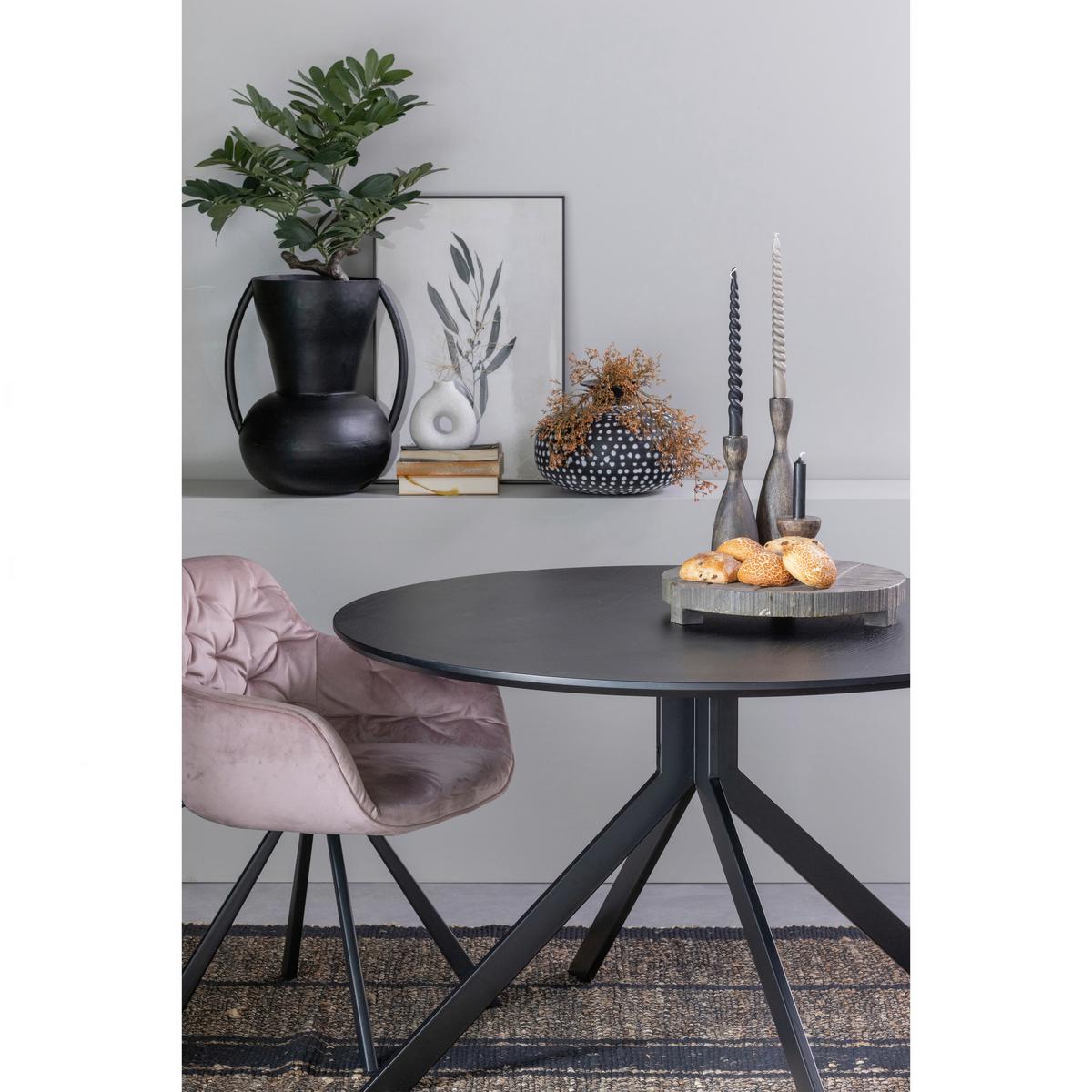 Esstisch Bruno Schwarz L: 120 cm - Schwarz, Design, Holzwerkstoff/Metall (120/120/75cm) - Livetastic