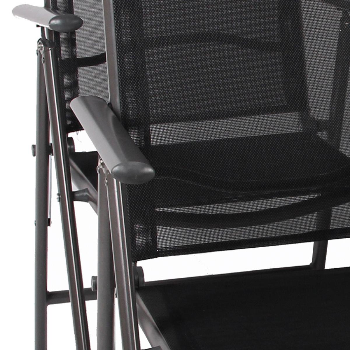 Set Zložljivih Vrtnih Stolov Rona, Antracit, 2 Kos - antracit, Basics, kovina/tekstil (56/105/65cm) - Gardenson