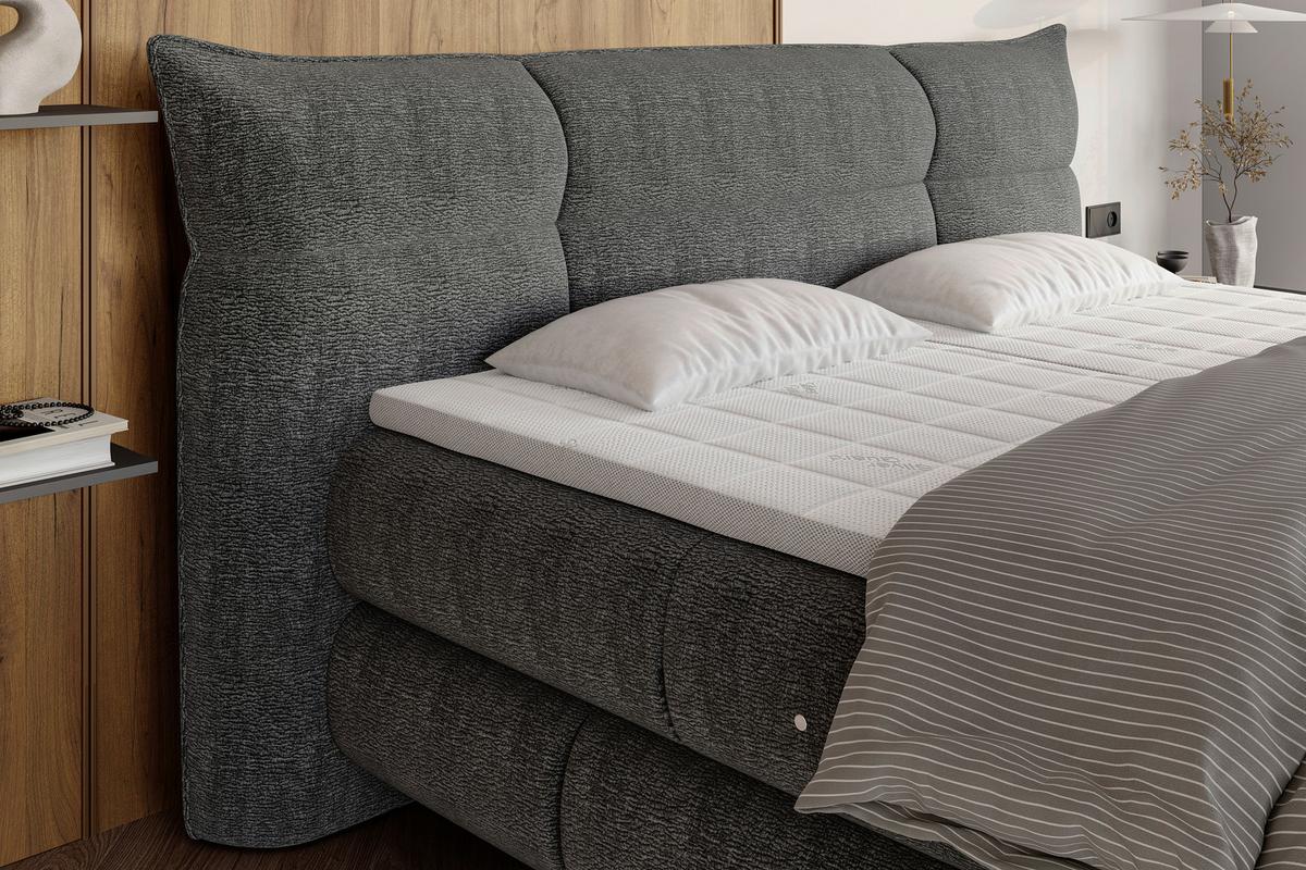 Pat boxpring Auris - grafit, Konventionell, textil (180/200cm) - Premium Living