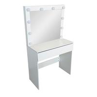 Schminktisch Lilian Mattweiß inkl. LED - Weiß, LIFESTYLE, Holzwerkstoff (80/147/40cm) - Mömax