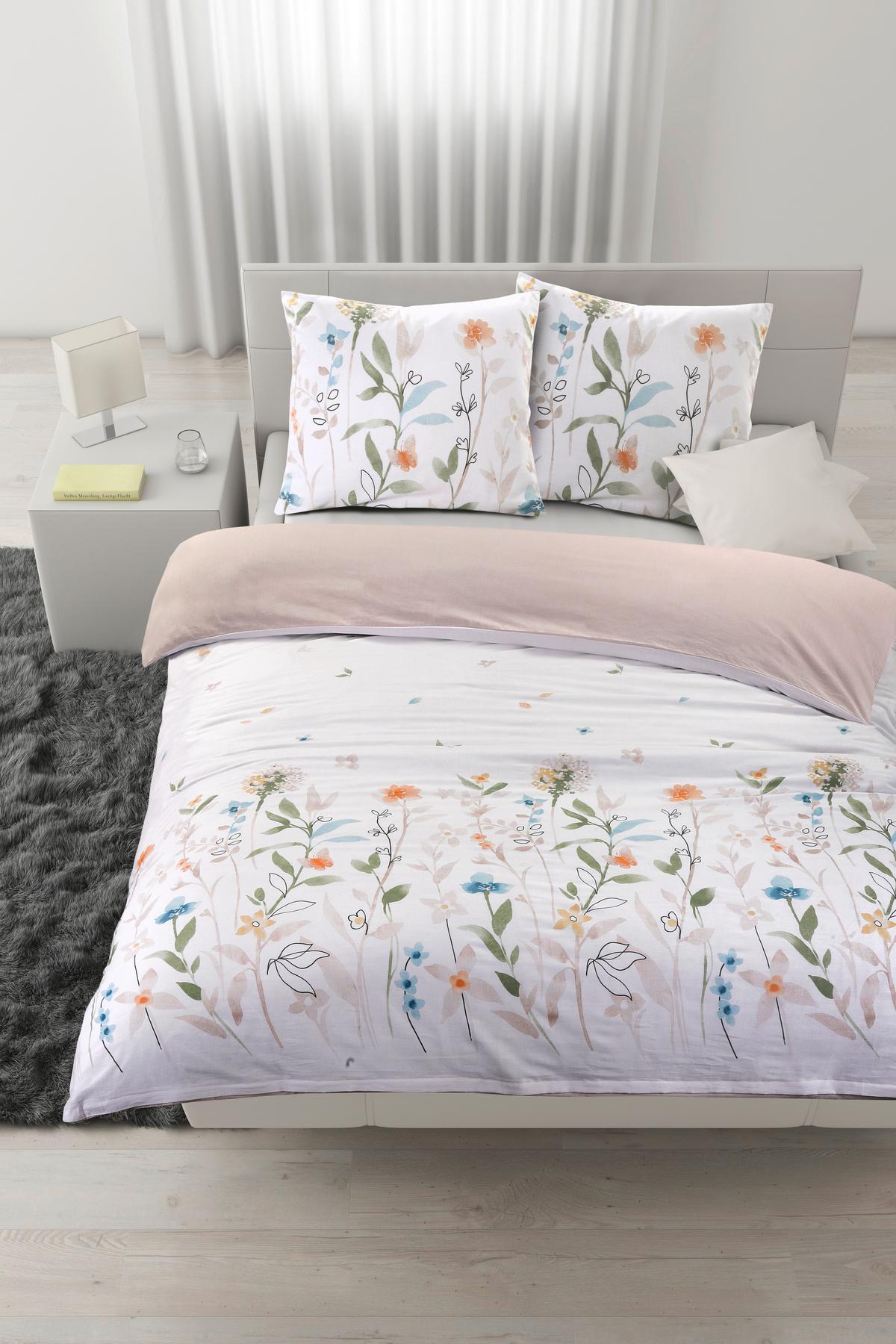 BETTWÄSCHESET ANNE XXL - Weiss/Pastellblau, Konventionell, Textil (200/210cm) - Mömax