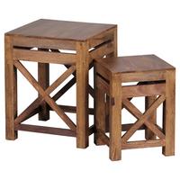 Set Mizic Pali - barve indijskega rožnega lesa, Design, les (40/40/50cm) - MID.YOU