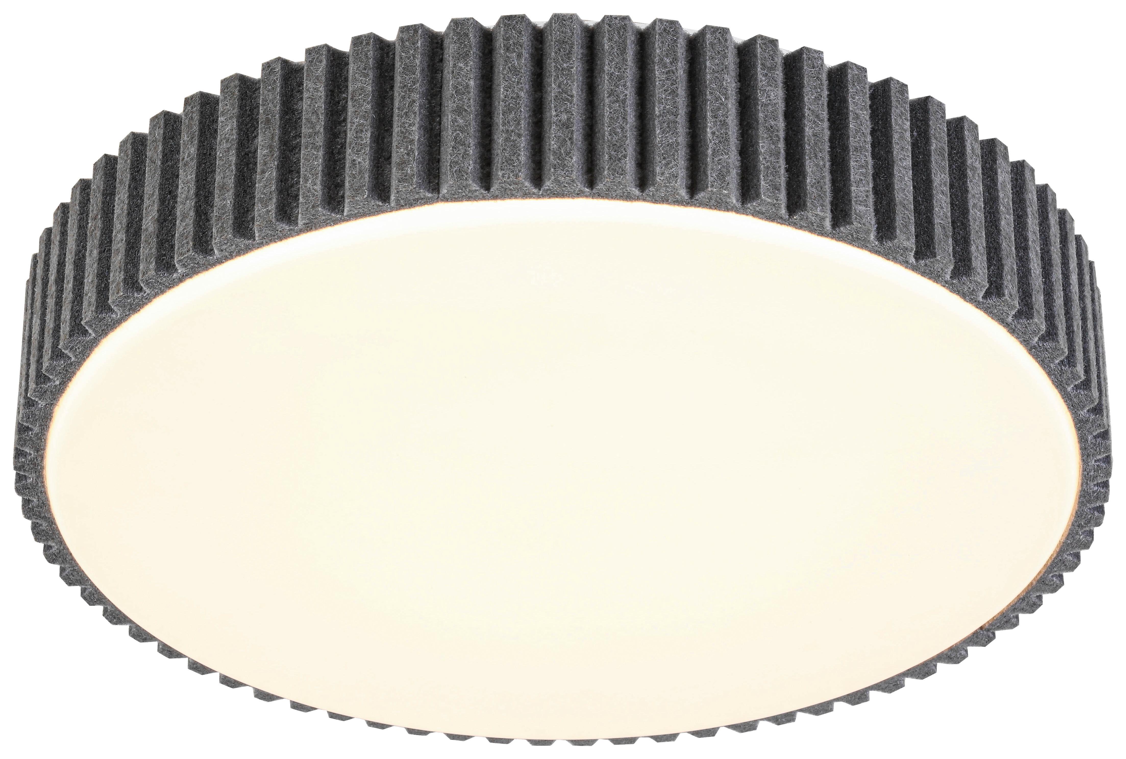 LED-Deckenleuchte Filzi Grau/Weiß max. 15 Watt - Weiß/Grau, MODERN, Kunststoff/Textil (30/8,5cm) - Mömax