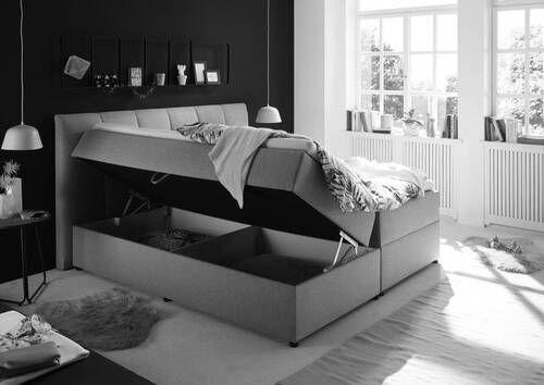 Boxspringbett Granada ca. 180x200 cm Anthrazit - Anthrazit/Schwarz, Basics, Kunststoff/Textil (180/200cm) - MID.YOU