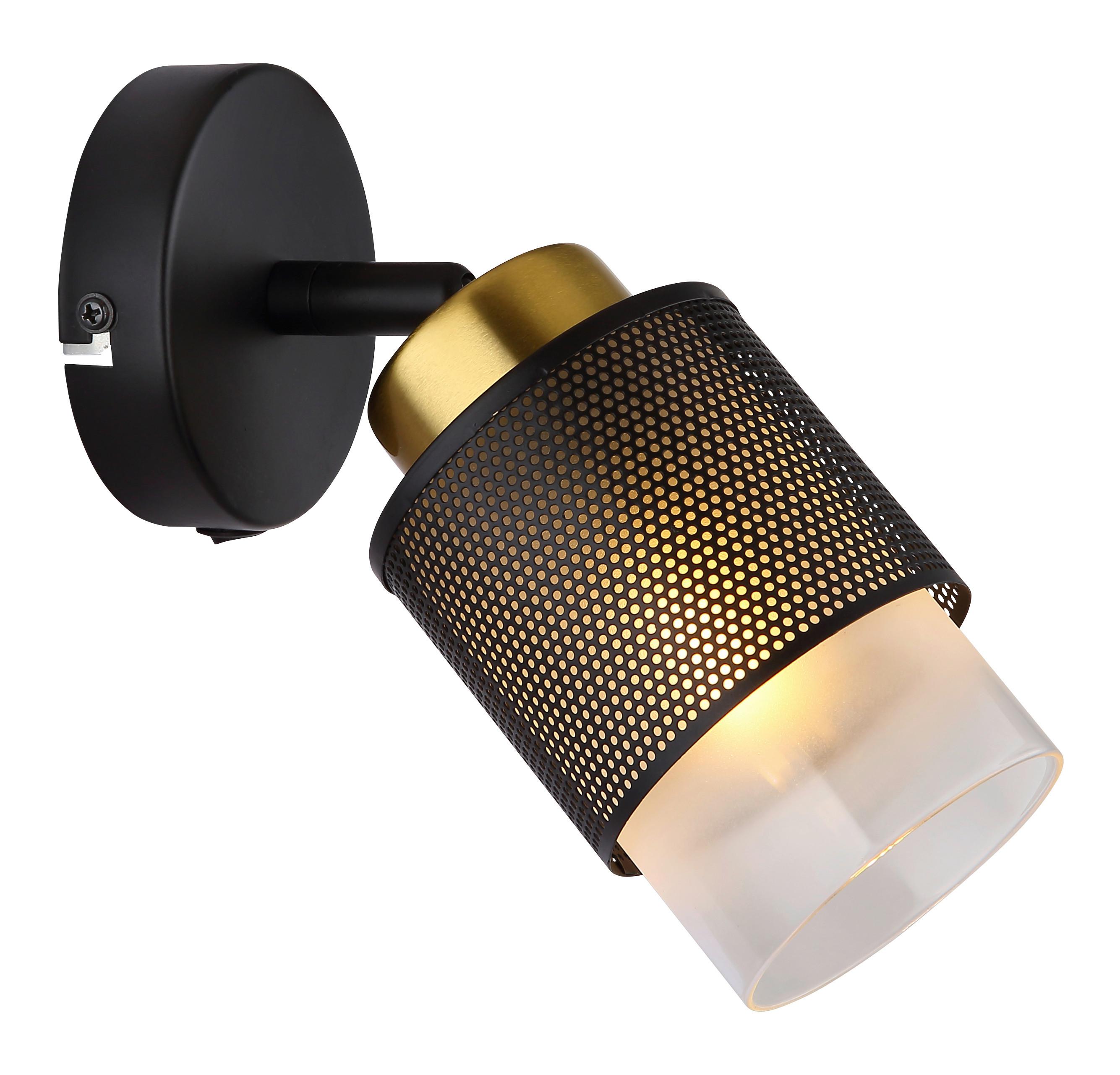 Strahler Olga Messigfarben max. 40 Watt - Klar/Messingfarben, Design, Glas/Metall (10/19cm) - Globo