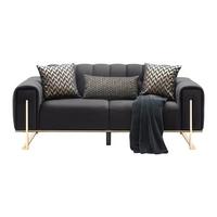 2-Sitzer-Sofa Aile in Schwarz/Goldfarben - Goldfarben/Schwarz, LIFESTYLE, Textil (190/80/90cm) - Based
