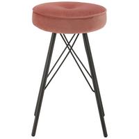 Hocker in Rose - Schwarz/Rosa, Lifestyle, Textil/Metall (30/53/30cm) - Mömax