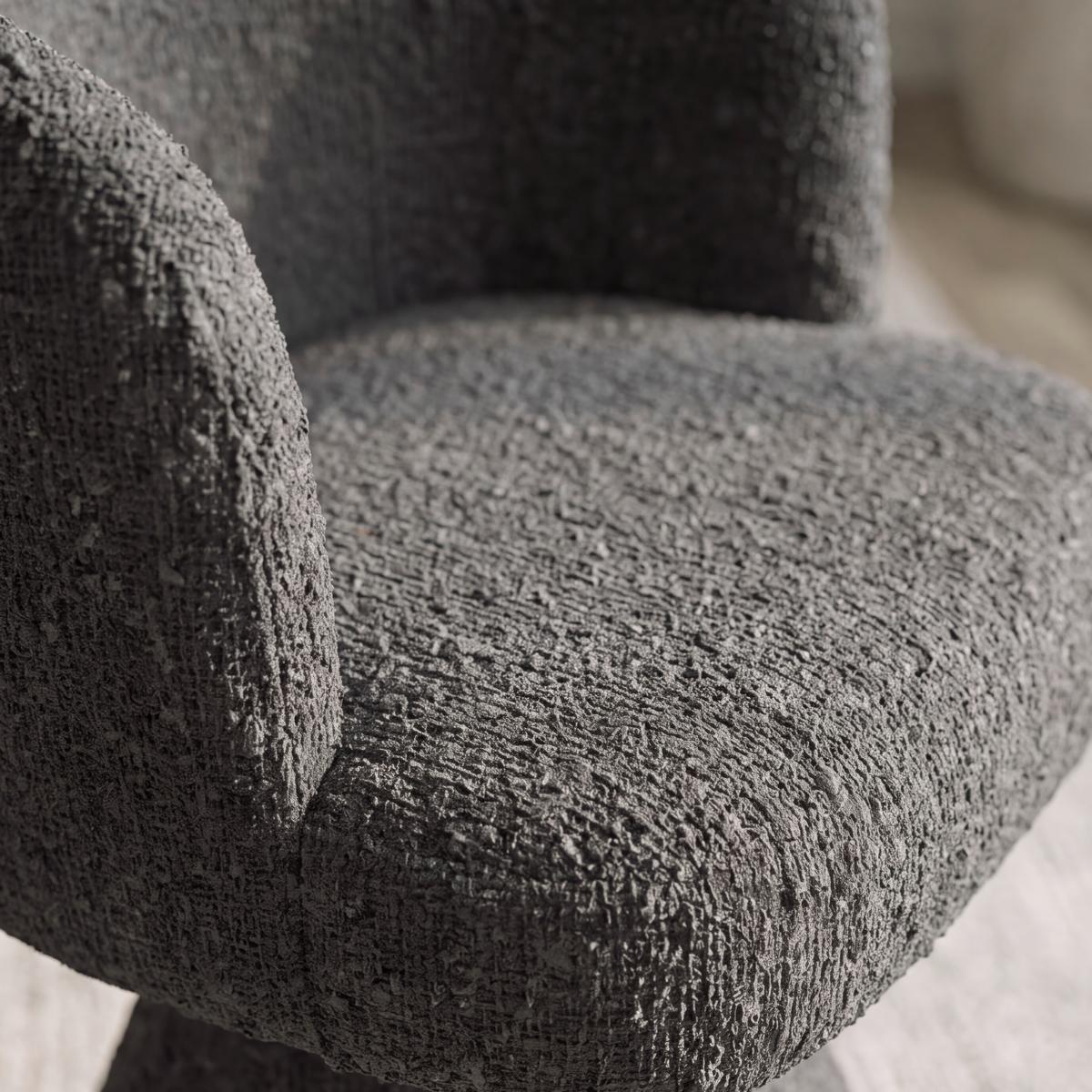 Armlehnstuhl Maylea Grau Webstoff Gepolstert - Grau, MODERN, Holz/Textil (61/60,5/81cm) - Bessagi Home