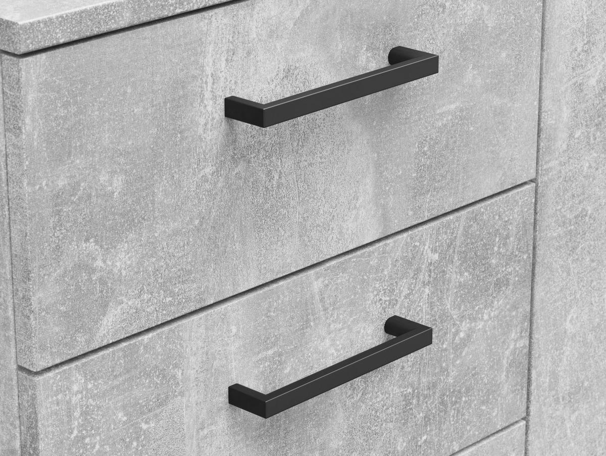 Kommode Multistauraum Betonoptik - Anthrazit/Schwarz, MODERN, Holzwerkstoff/Kunststoff (120/83/52cm) - Mömax
