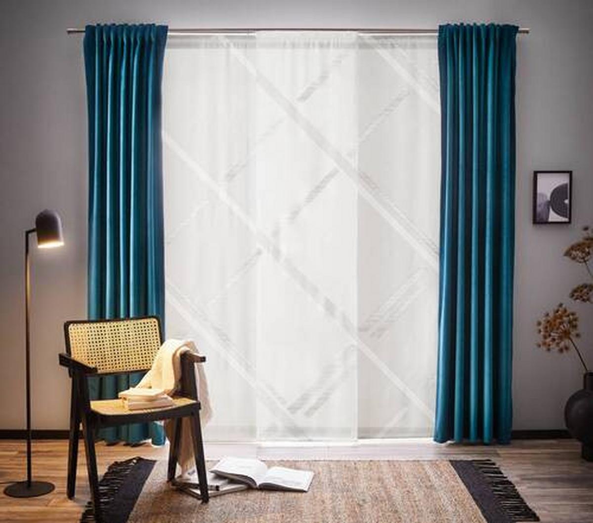 ZASŁONA PANELOWA MALMÖ - antracytowy, Design, tkanina (60/245cm) - Novel