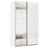 DULAP USI CULISANTE FELDKIRCH - argintiu/alb, Modern, sticlă/material pe bază de lemn (136/229/62cm)