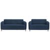 Sitzgarnitur Marone Blau Teddystoff - Blau/Schwarz, MODERN, Textil/Metall (180/76/90cm) - Livetastic