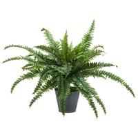 Kunstpflanze Bostonfarn Grün Ø ca. 100cm - Zinkfarben/Grün, Basics, Kunststoff/Metall (100cm) - P & B