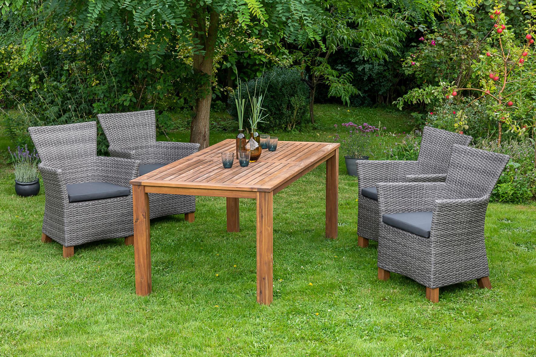 Set Vrtnih Stolov Toskana, Blazine - siva/naravne barve, Moderno, kovina/umetna masa (66/88/66cm) - Gardenson