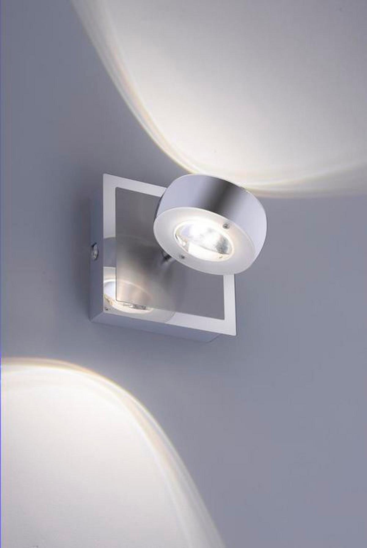 LED-Wandleuchte Lolasmart-Opti Silberfarben max. 6 Watt - Silberfarben, Design, Kunststoff/Metall (12/12/14cm)