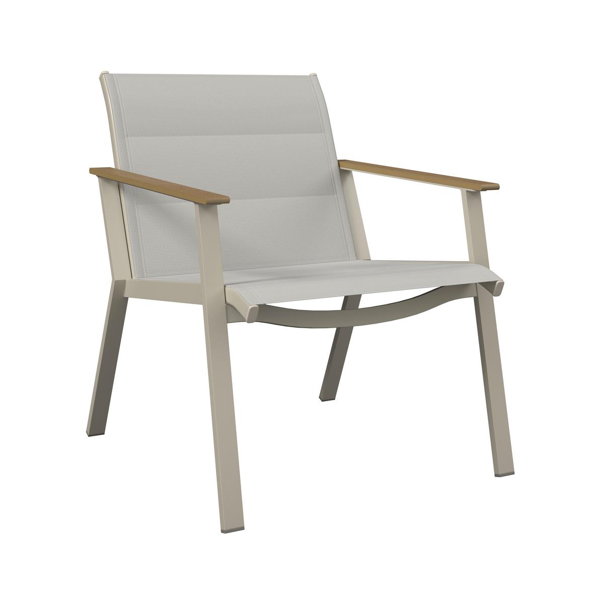 Gartenset Bianco Beige/Teakfarben 4-teilig - Beige/Teakfarben, Basics, Glas/Kunststoff (71/118/77cm) - Mömax