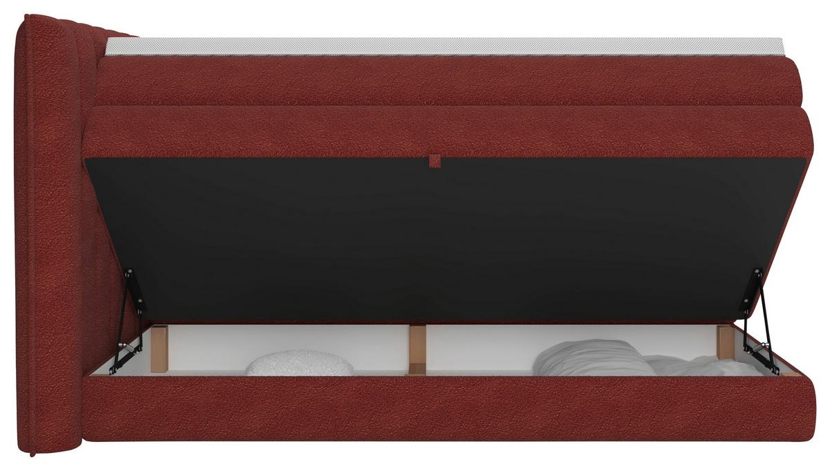 Boxspringbett Lina Rot ca. 180x200cm - Rot, KONVENTIONELL, Holz/Holzwerkstoff (180/200cm) - Premium Living