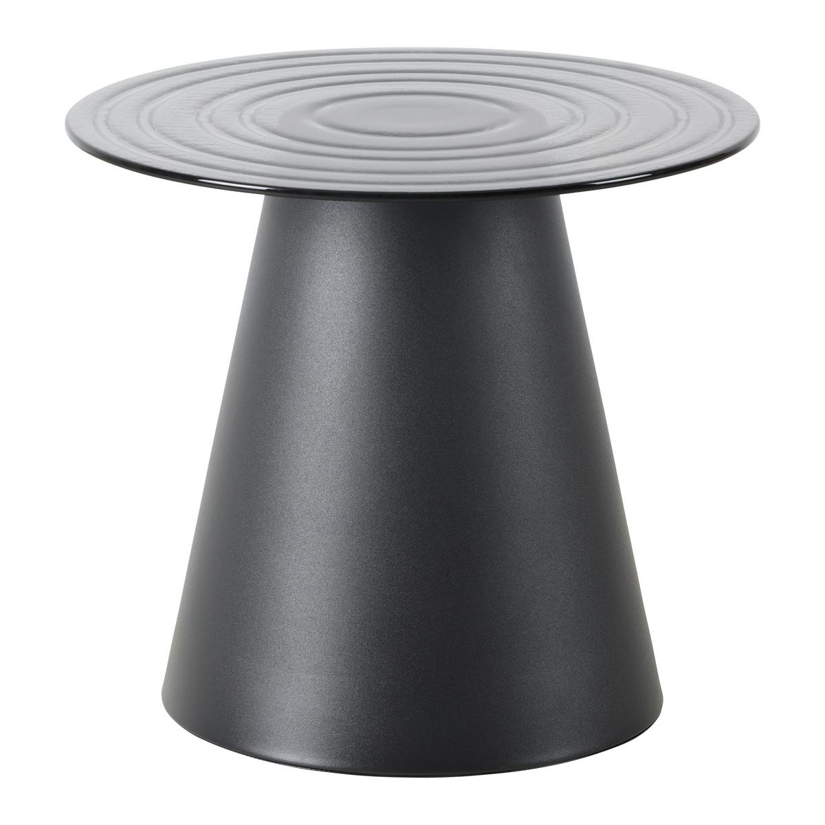 Masă auxiliară PAUL - negru/gri, Modern, sticlă/metal (50/45/50cm) - Premium Living