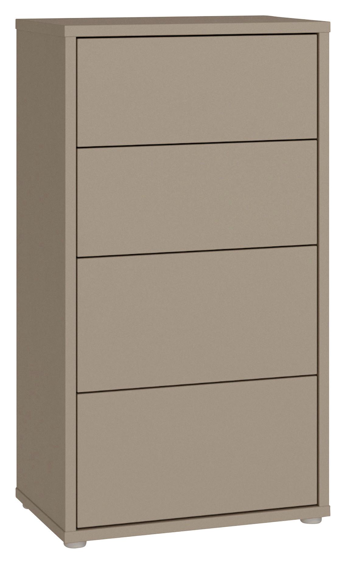 Komoda Alice, Rjavosiva - srebrne barve/rjavosiva, Trend, umetna masa/leseni material (55/99/35cm) - Carryhome