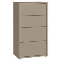 Komoda Alice, Rjavosiva - srebrne barve/rjavosiva, Trend, umetna masa/leseni material (55/99/35cm) - Carryhome