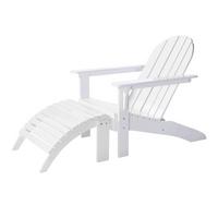 Gartenliege Adirondack - Weiss Hochglanz, Natur, Holz (105/88/80cm) - Gardenson
