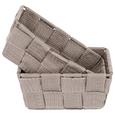 Aufbewahrungskörbchen Carina Taupe - Taupe, Kunststoff (15/10,5/5,5cm)