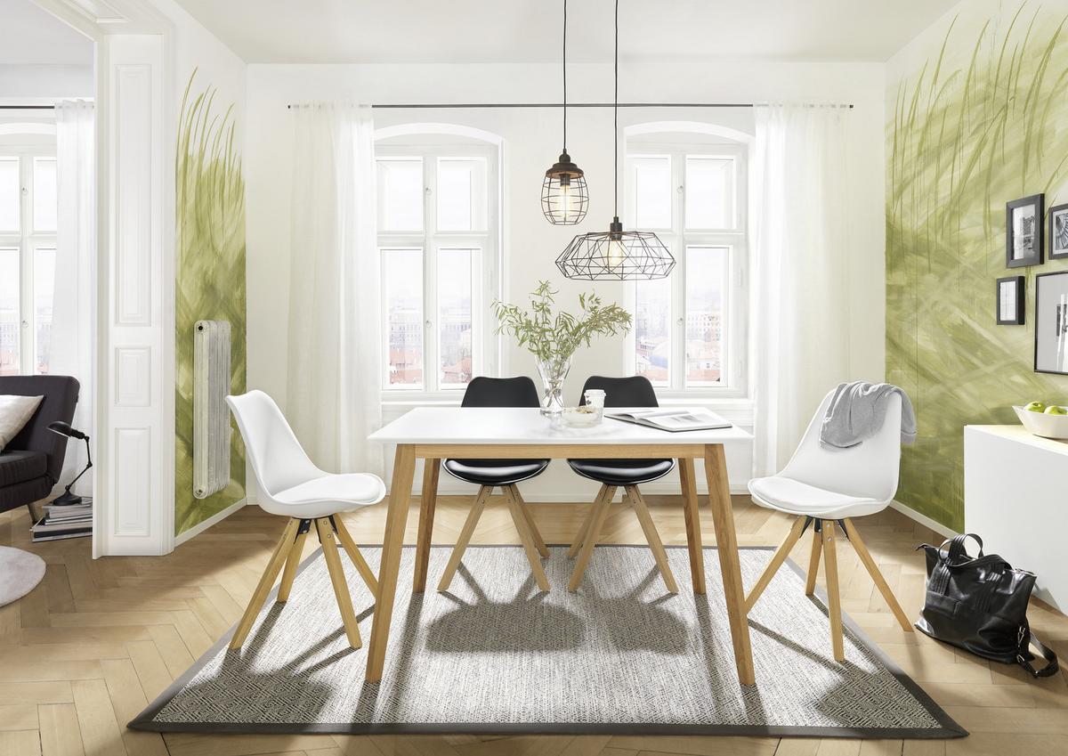 STÓŁ DO JADALNI VINKO -TOP- - kolor dębowy/biały, Design, materiał drewnopochodny/drewno (120/80/75cm) - Livetastic