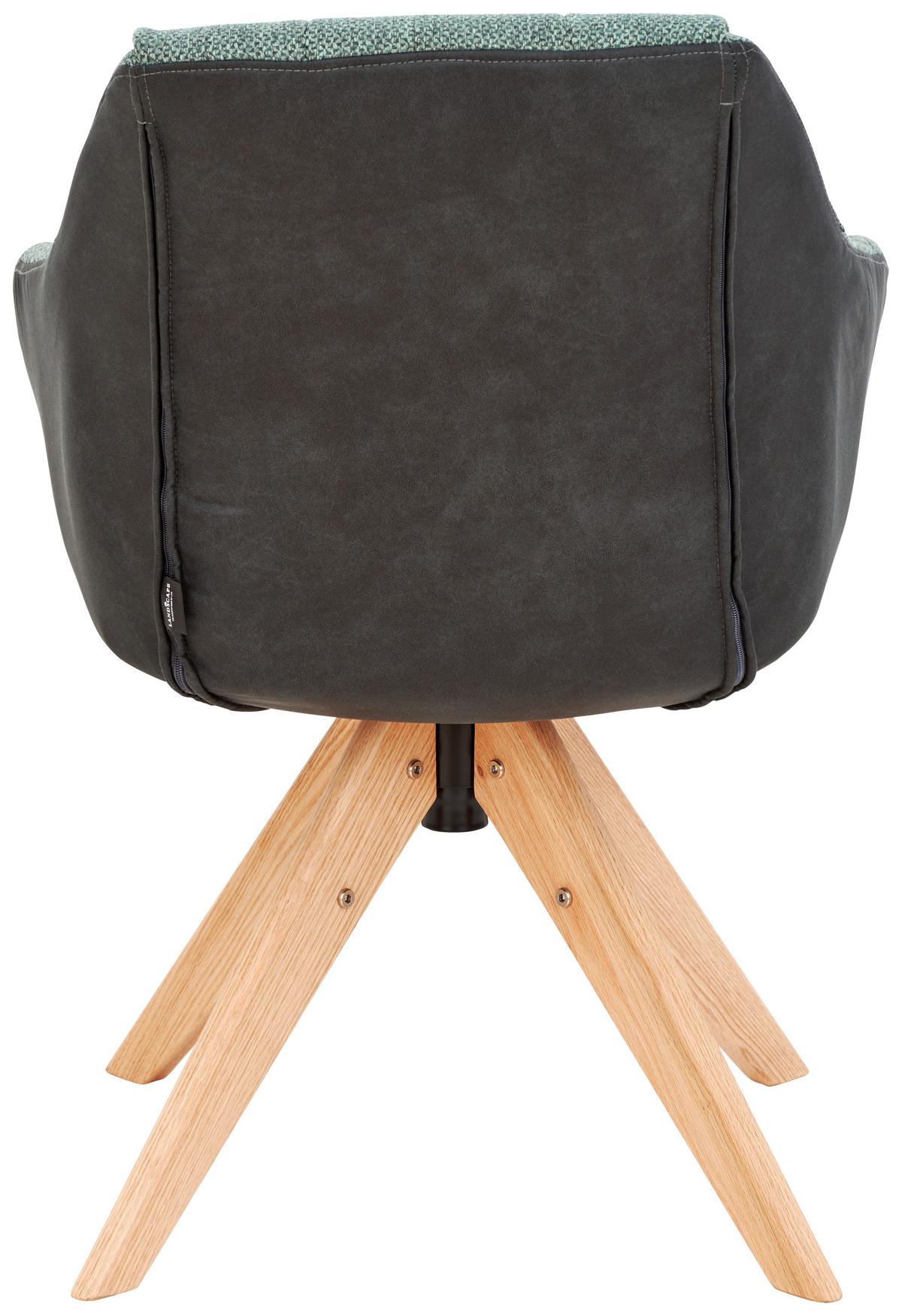 KRZESŁO Z PODŁOKIETNIKAMI FRESH - kolor dębowy/antracytowy, Konventionell, drewno/tkanina (57/83,5/60cm) - Landscape