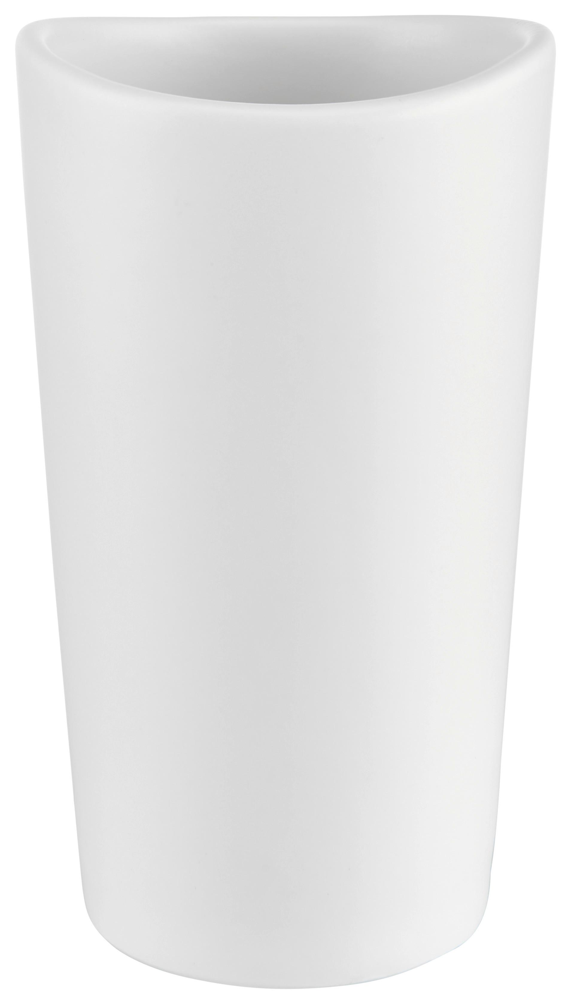 Zahnputzbecher Melrina in Weiß Ø ca. 6,5cm - Weiß, KONVENTIONELL, Keramik (6,7/11,51cm) - Modern Living