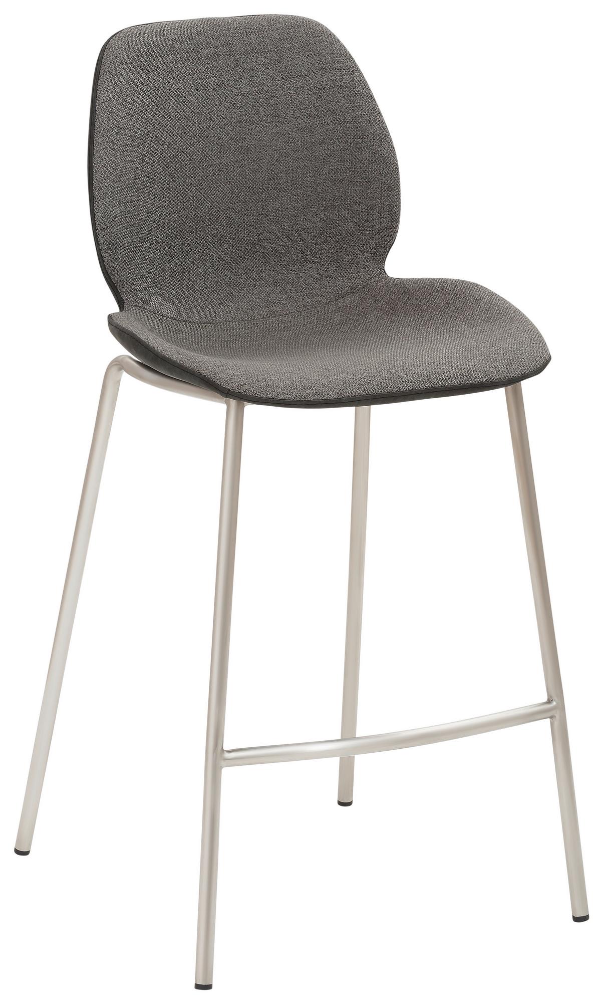 Barhocker My Solo ca. 49x97 cm Anthrazit - Edelstahlfarben/Anthrazit, KONVENTIONELL, Textil/Metall (49/97/53cm) - Livetastic