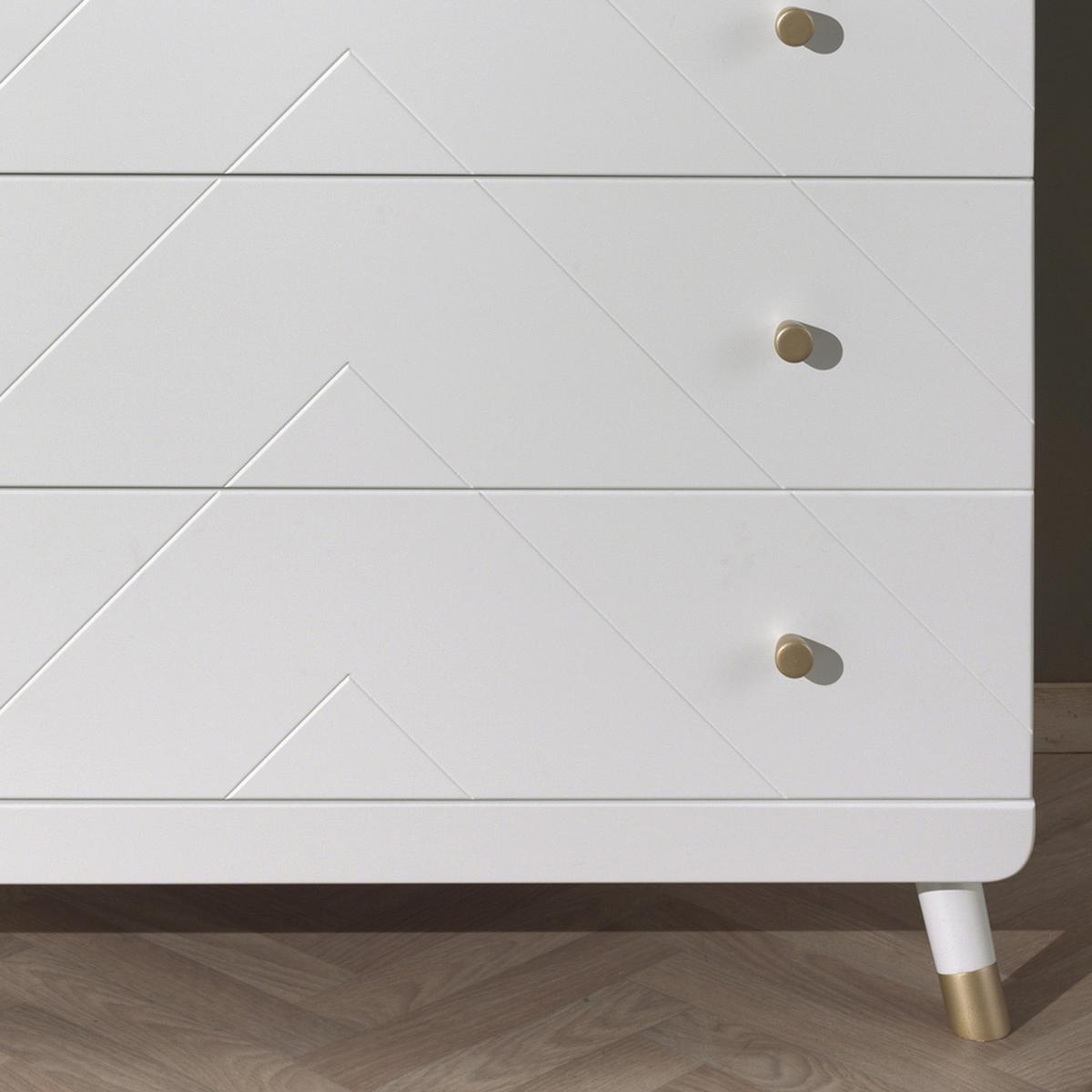 Kommode Billy Weiß - Goldfarben/Weiß, MODERN, Holzwerkstoff/Kunststoff (100/89/57cm) - Vipack