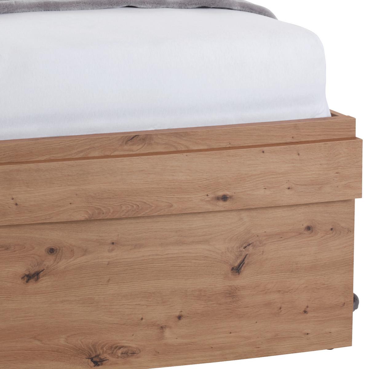 Krevet Box 140 - bijela/boje hrasta, Moderno, drvni materijal (140/200cm) - Modern Living