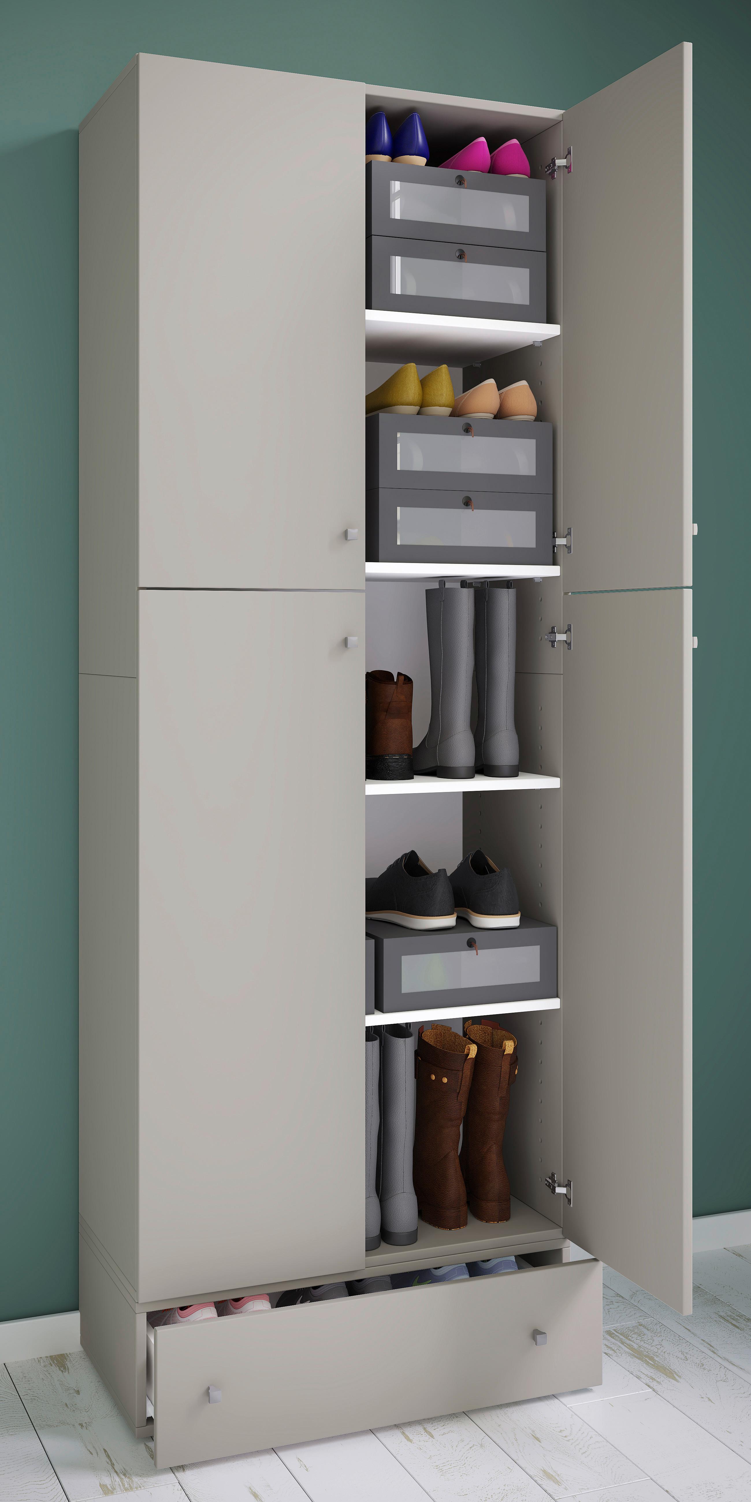 Kleiderschrank Lona XXL Grau ca. 70x200x39 cm - Grau, MODERN, Holzwerkstoff/Kunststoff (70/200/39cm) - MID.YOU