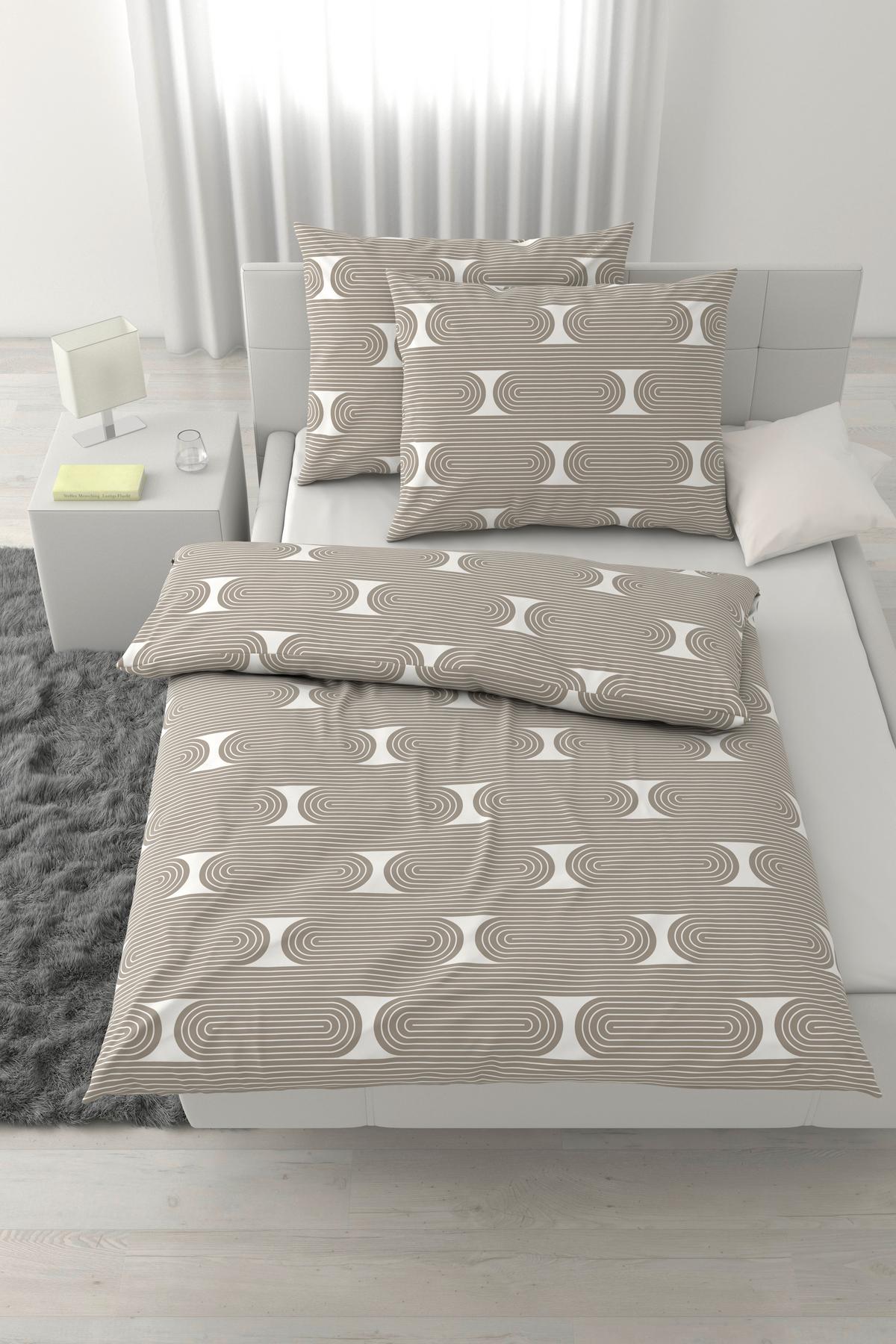 Posteljnina Retro Xxl - bela/sivorjava, Moderno, tekstil (200/200cm) - Mömax