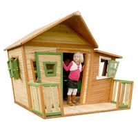 Spielhaus Lisa aus Zedernholz - Braun/Weiß, Basics, Holz (220/174/193cm)