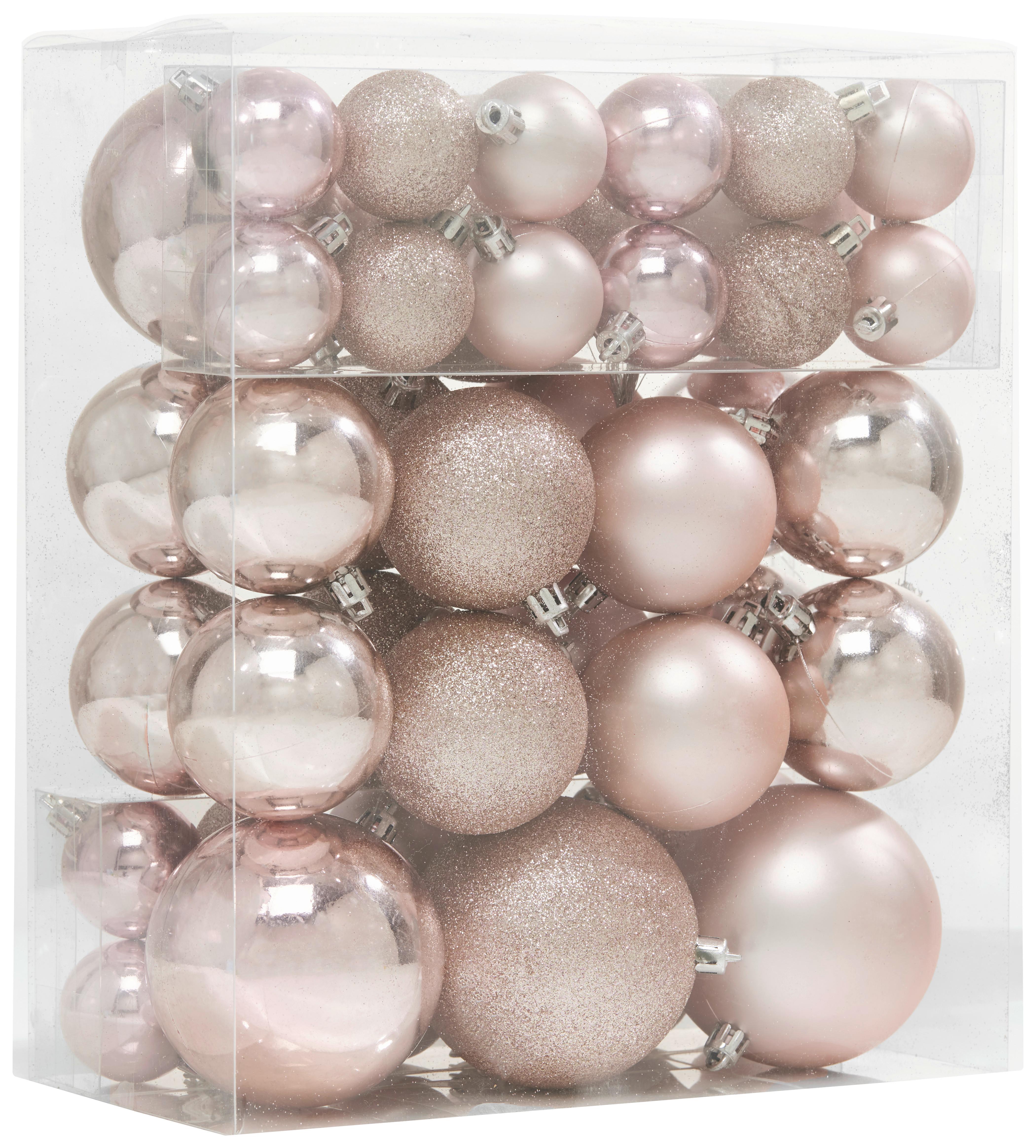 Karácsonyfagömbszett Gabriel - rózsaszín, Basics, műanyag - Modern Living