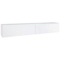 Lowboard ca. 180x30 cm mit LED Fischgräte Weiß - Weiß/Grau, Basics, Holzwerkstoff/Kunststoff (180/30/33cm) - P & B