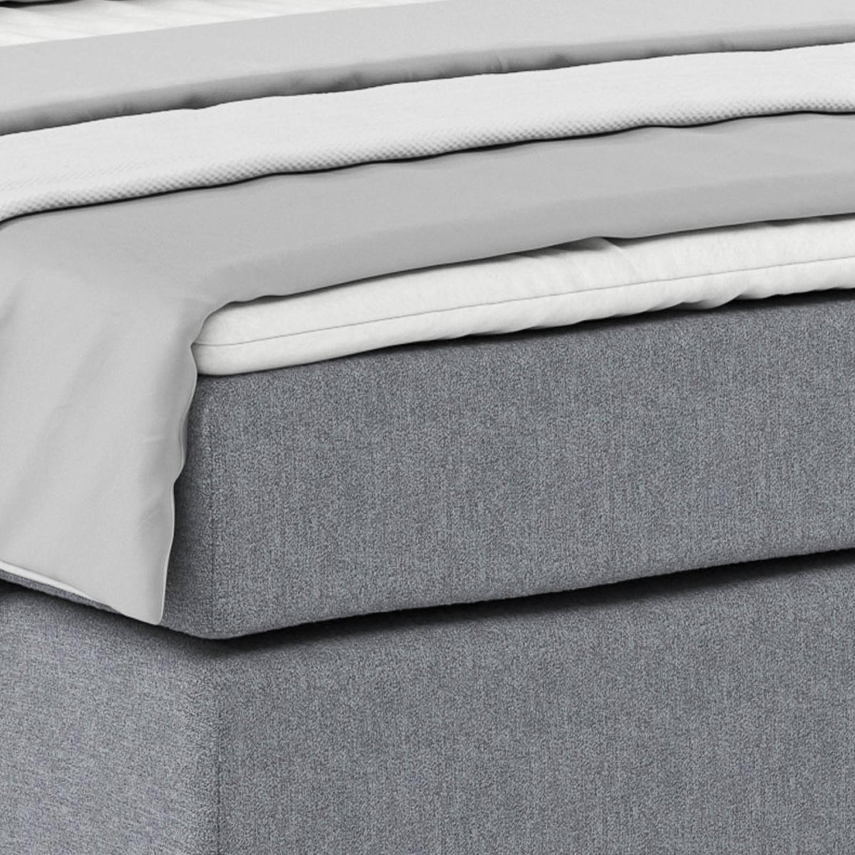 Boxspring Krevet Nero - plavkastosiva/boje kroma, Konvencionalno, tekstil/metal (140/200cm) - Best Price