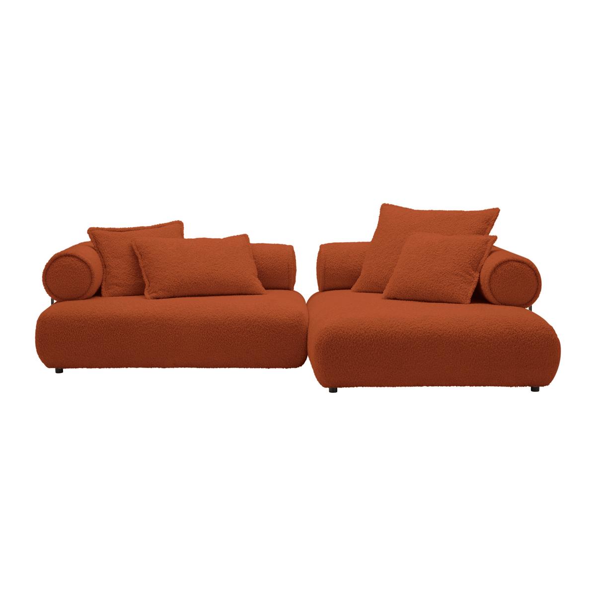 Wohnlandschaft Casimir Kupferfarben - Schwarz/Kupferfarben, LIFESTYLE, Kunststoff/Textil (310/180cm) - Premium Living