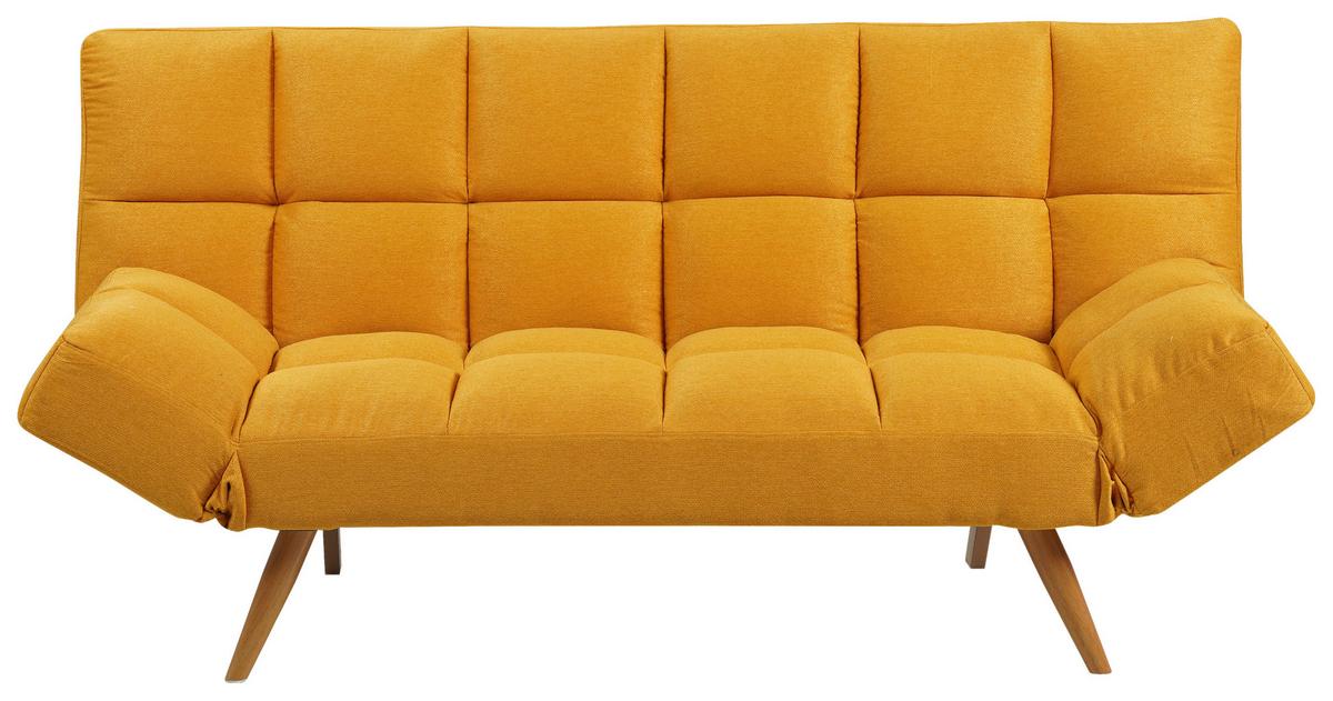 SOFA Z FUNKCJĄ SPANIA ASHTON - kolor naturalny/żółty, Design, metal/tkanina (182/87/82cm) - Livetastic