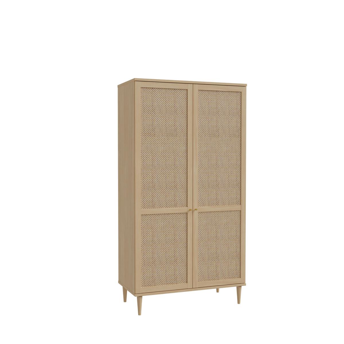 DULAP CU UșI ROTATIVE CALASETTA - culoare lemn stejar, Natur, material pe bază de lemn (110,1/208,1/52,1cm) - Zandiara