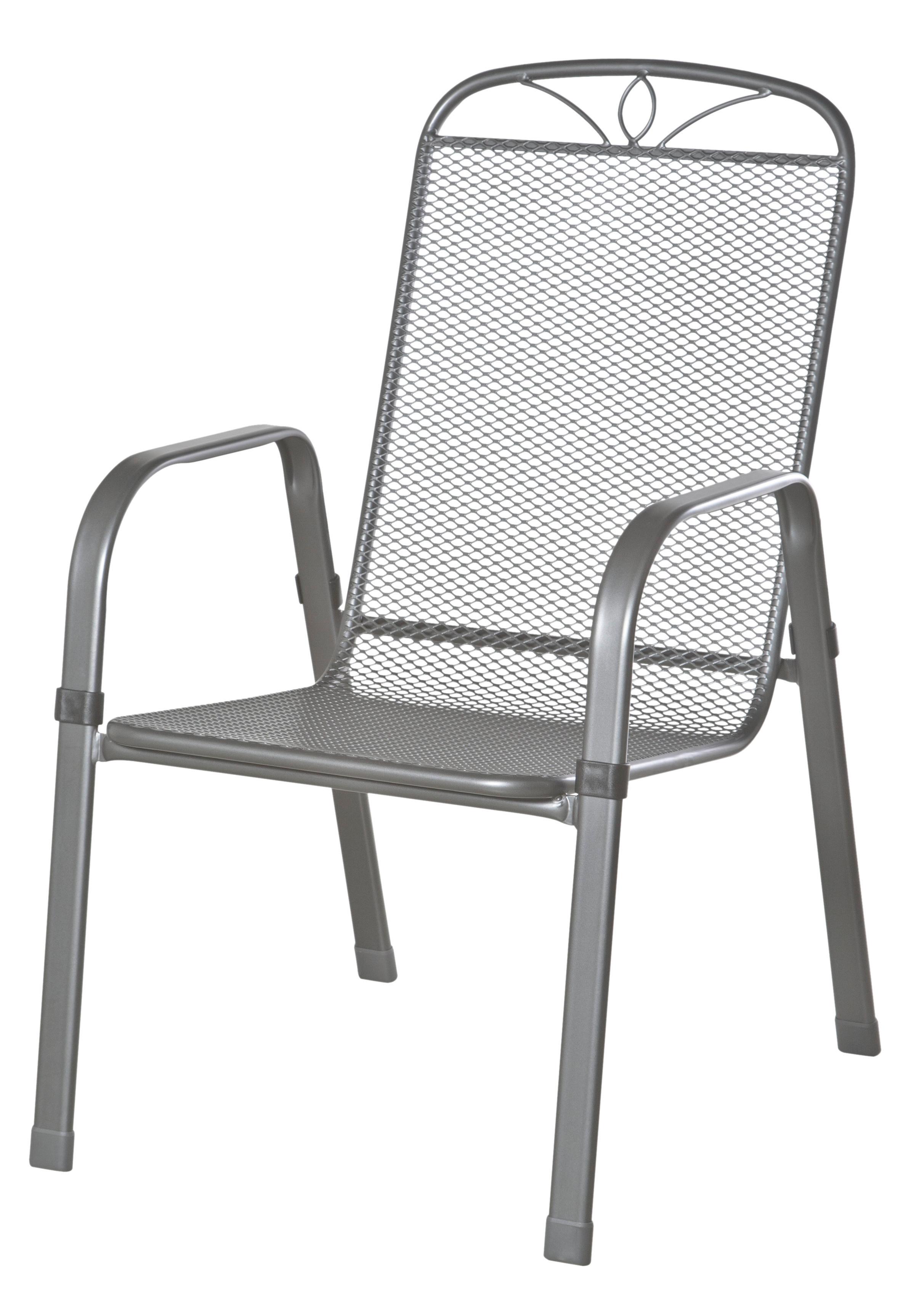 Stapelsessel-Set Elda 4-tlg. Anthrazit - Anthrazit, Basics, Metall (57/94/75cm) - Siena Garden