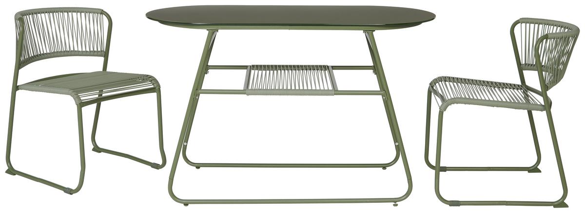 Balkonset Cristiano in Grün - Grün, Modern, Glas/Kunststoff (55/120/72cm) - Premium Living