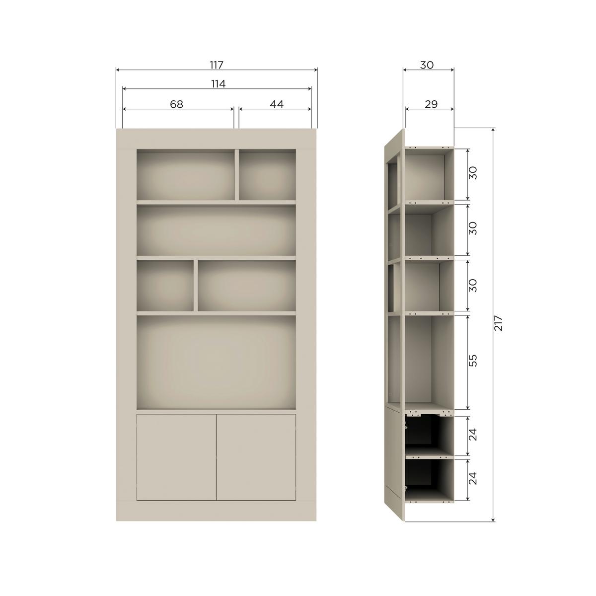Regal Wallcover Grau - Grau, Design, Holz (117/229/31cm) - Livetastic