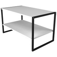 Couchtisch Insasi L Weiß - Schwarz/Weiß, Design, Holzwerkstoff/Metall (90/50/50cm) - MID.YOU