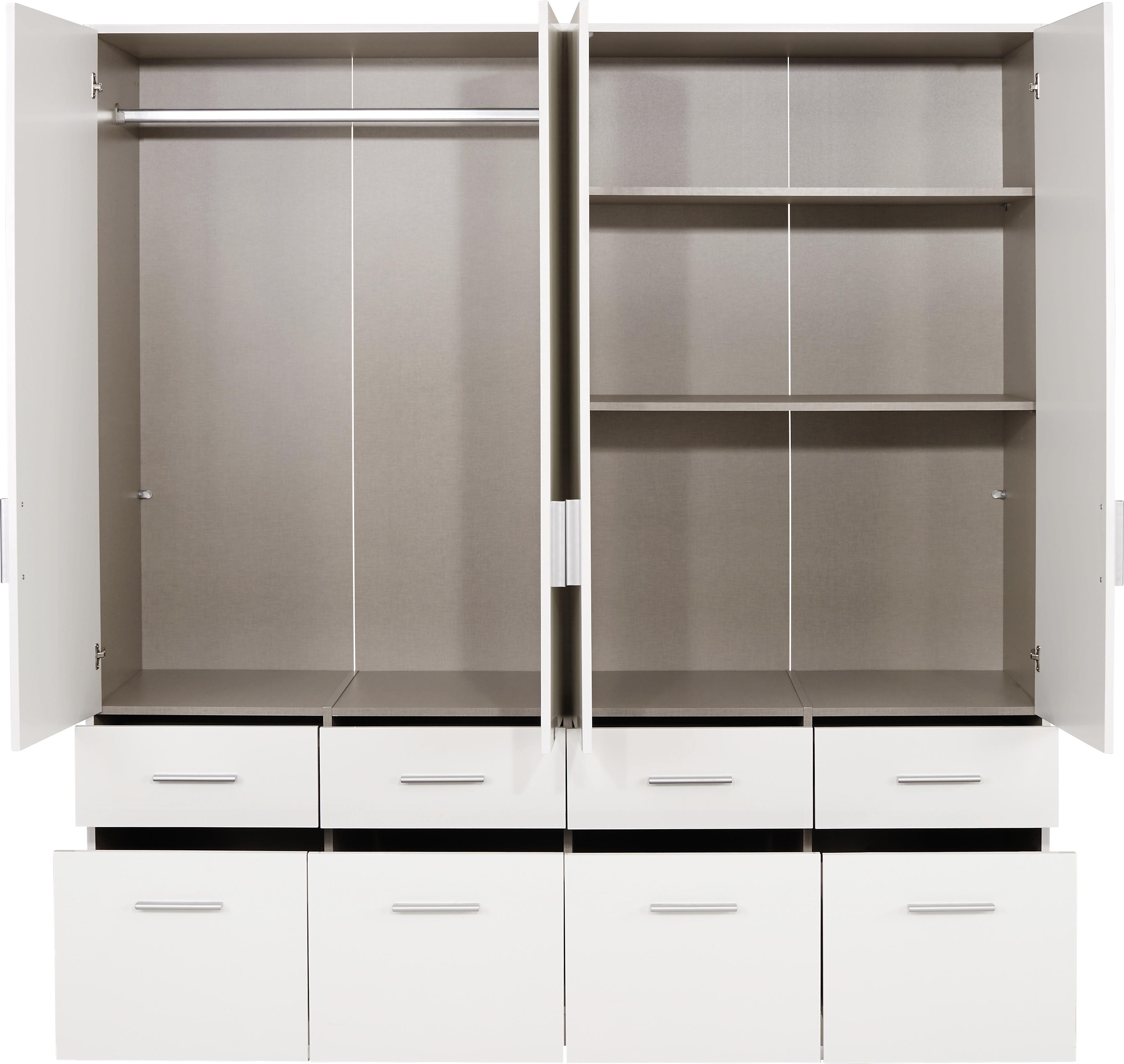 Omara Za Oblačila Celle - aluminij/bela, Moderno, umetna masa/les (181/197/54cm) - Premium Living