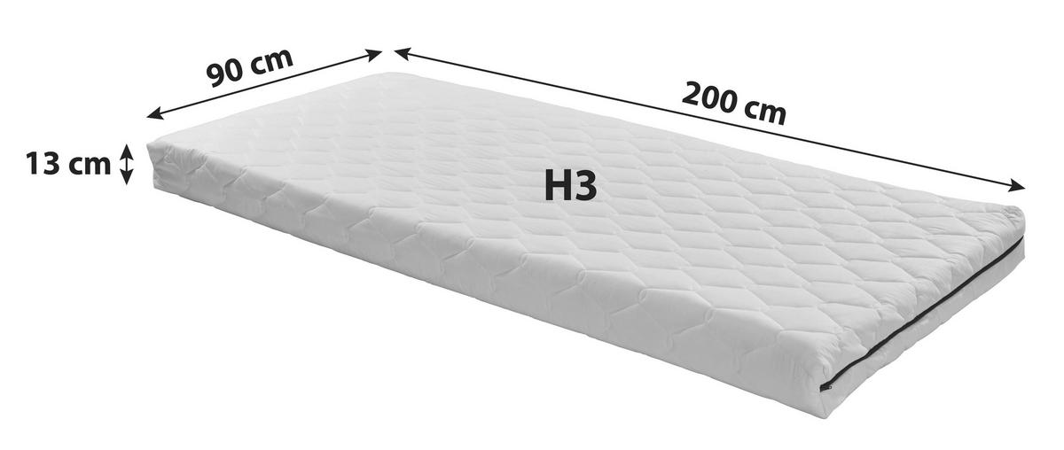 Madrac Od Komforne Pjene Base H3 - bijela, Moderno, tekstil (90/200cm) - Primatex