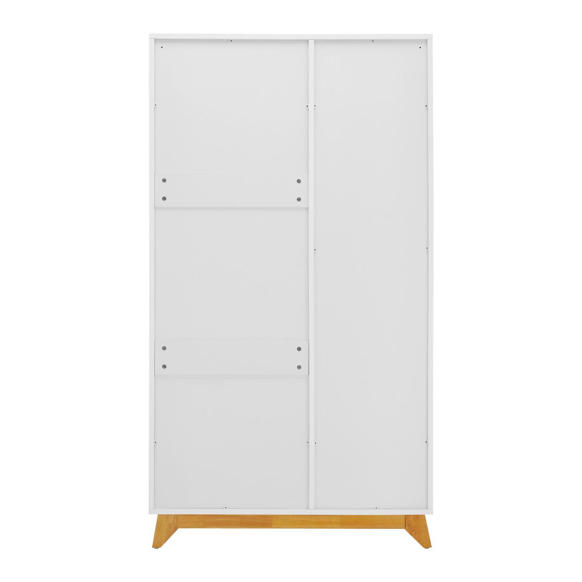 KLEIDERSCHRANK in weiß "Milan" - Weiss/Naturfarben, Modern, Holz (100/180/52cm) - Bessagi Home