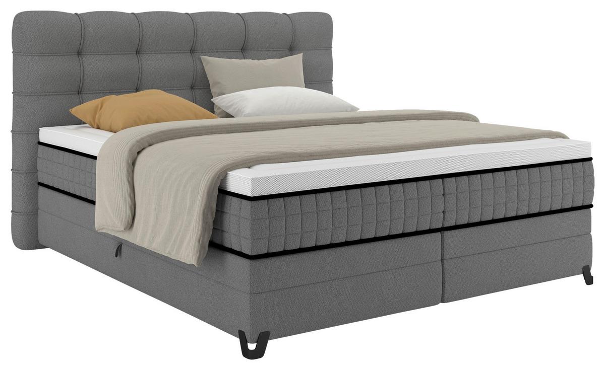 Boxspring Krevet Carmen - tamno siva, Konvencionalno, drvni materijal/drvo (180/200cm) - Premium Living