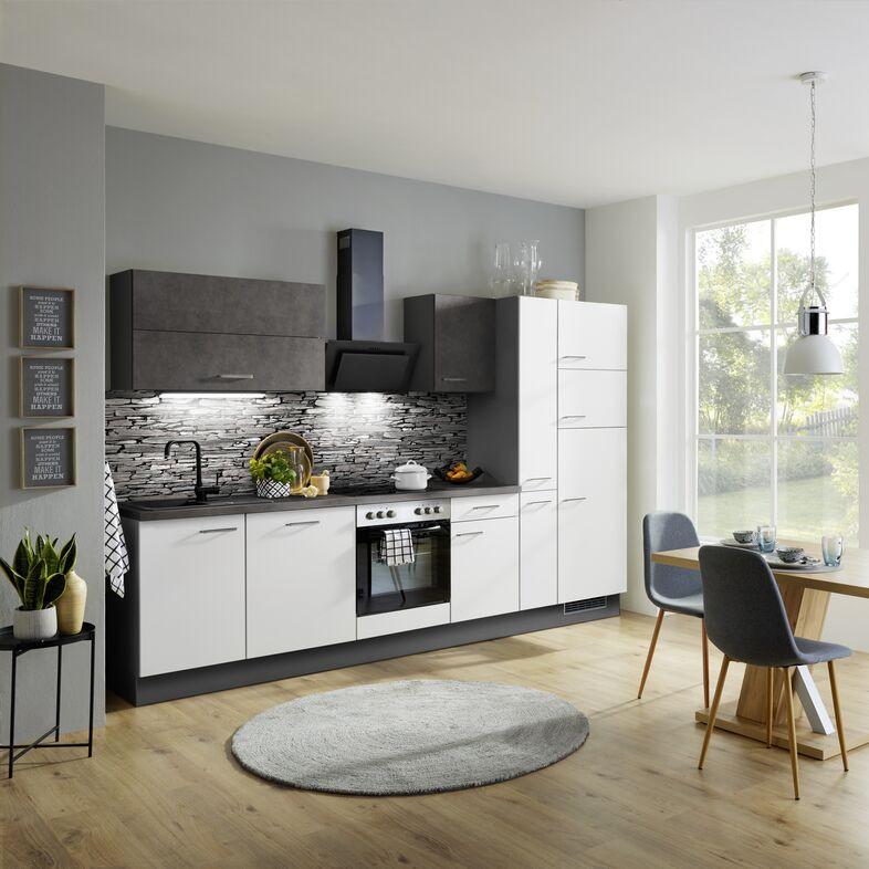 Küchenblock IP1200 in Grau/Weiß - Weiß/Grau, MODERN, Holzwerkstoff - Impuls